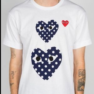Comme des Garçon short sleeve men double heart